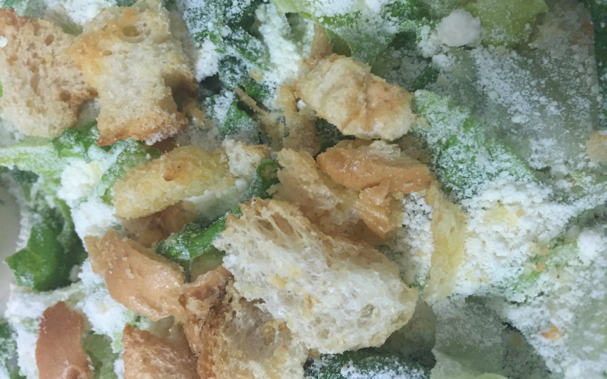 Croutons, Parmesan Cheese and Lettuce